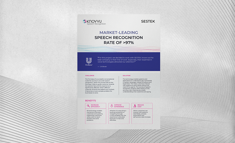 Market-Leading Speech Recognition Rate of >97%